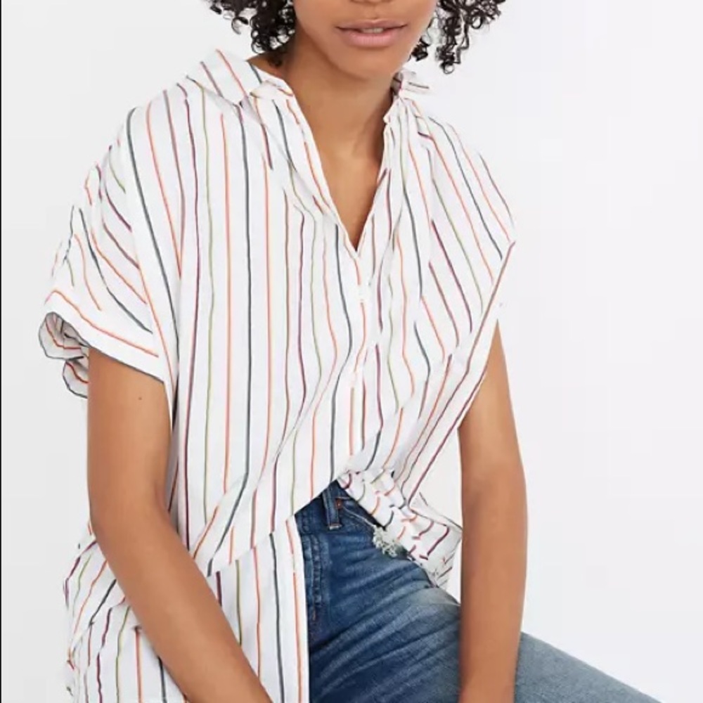 EUC Madewell Central Shirt in Sadie Stripe Sz S